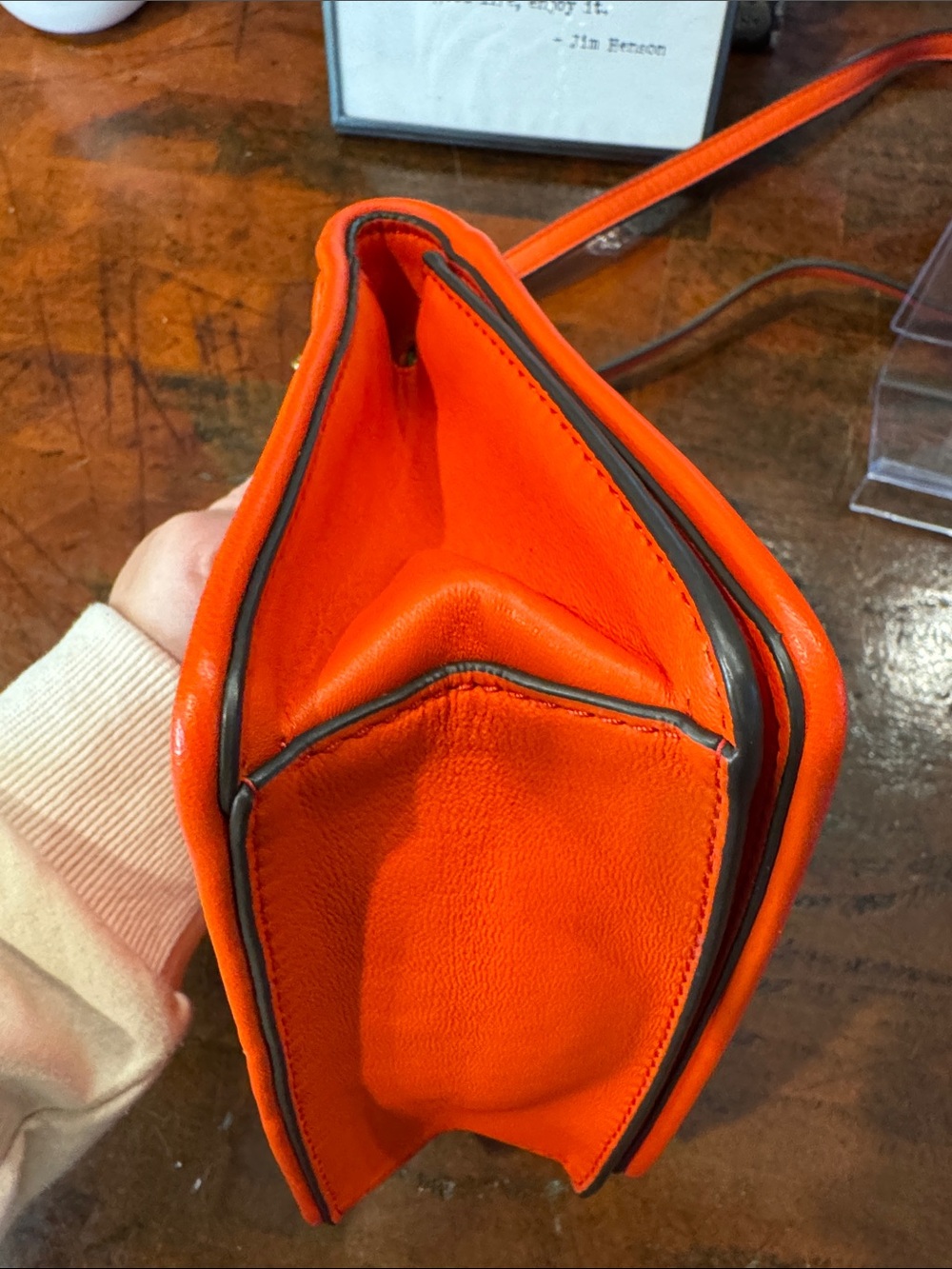 Tory Burch Bright Orange Quilted Crossbody with Gold Chain - Picture 6 of 13
